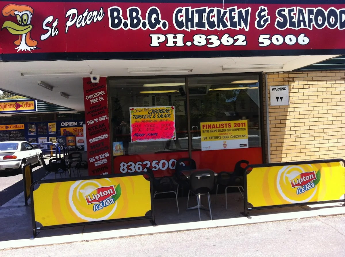 Menu, ST Peters BBQ Chickens & Seafood