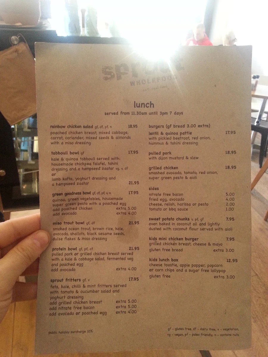 Menu, Eat N Chill Wholefood Cafe