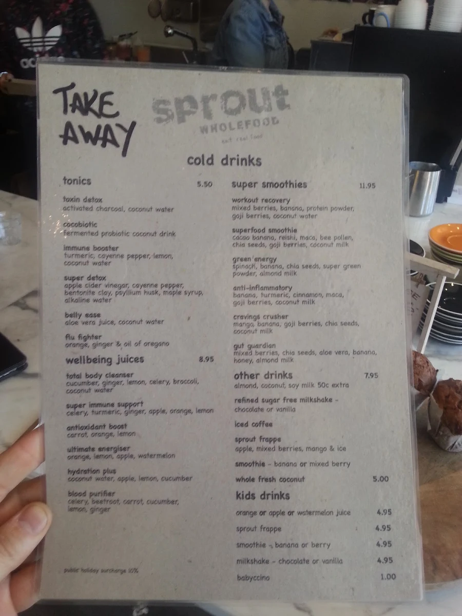 Menu, Eat N Chill Wholefood Cafe