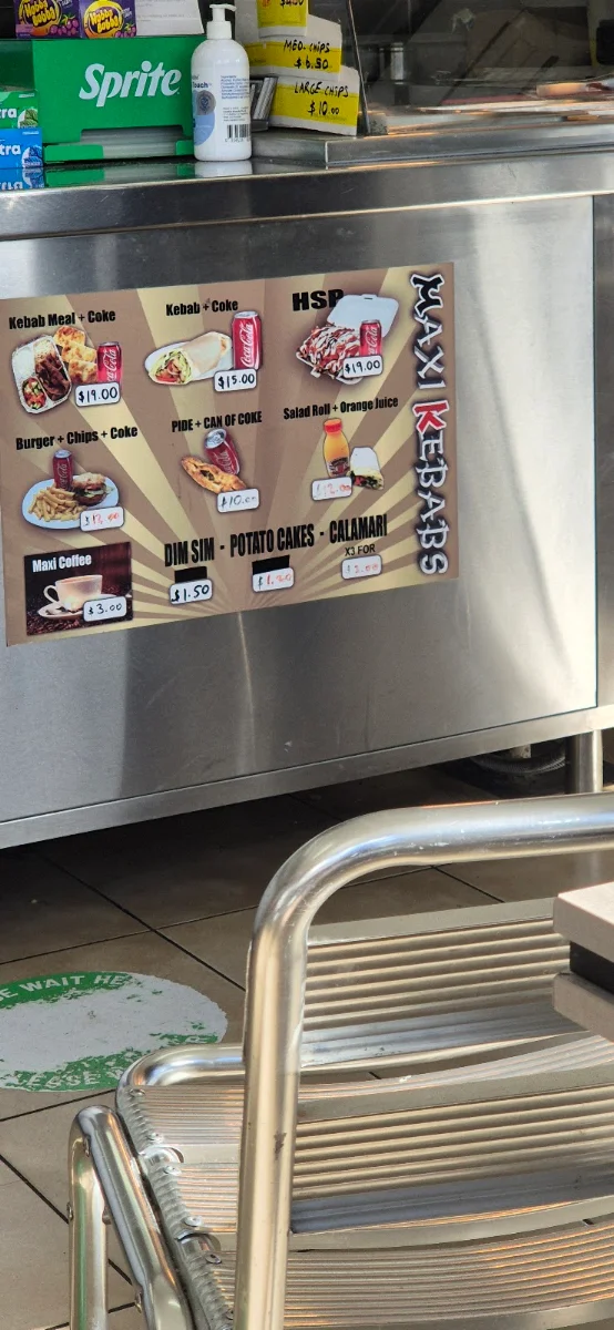 Menu, Maxi kebab cafe & take away