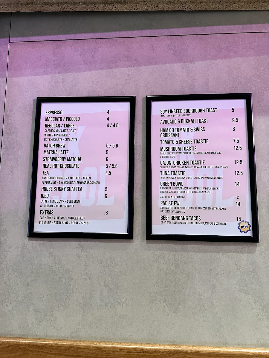 Menu, Ok Cool