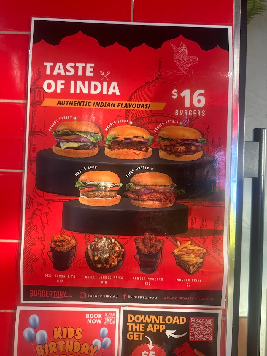 Menu, Burgertory (Caroline Springs)