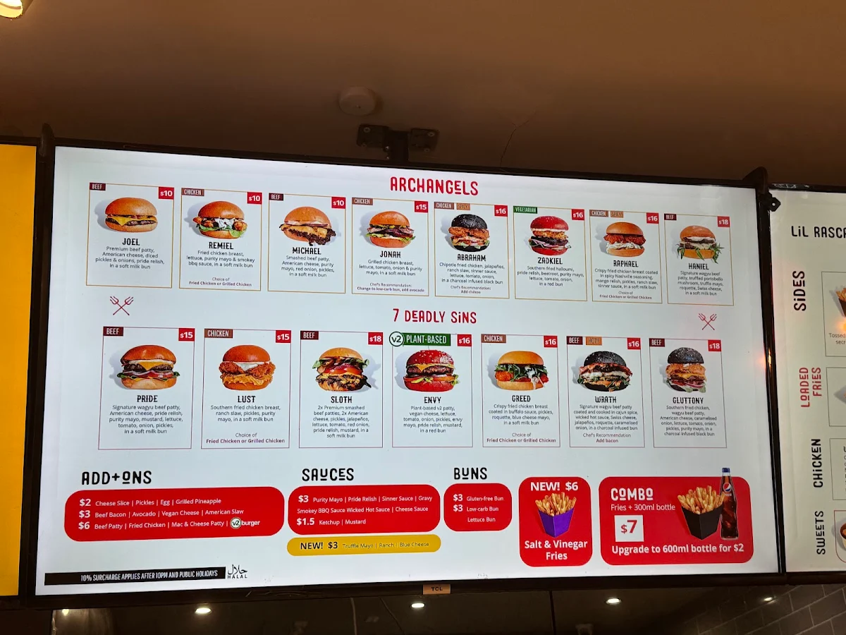 Menu, Burgertory (Caroline Springs)