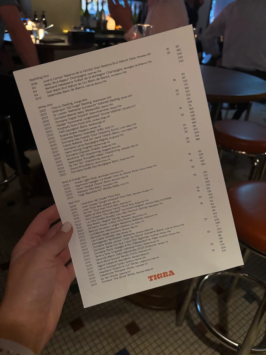 Menu, Tigra