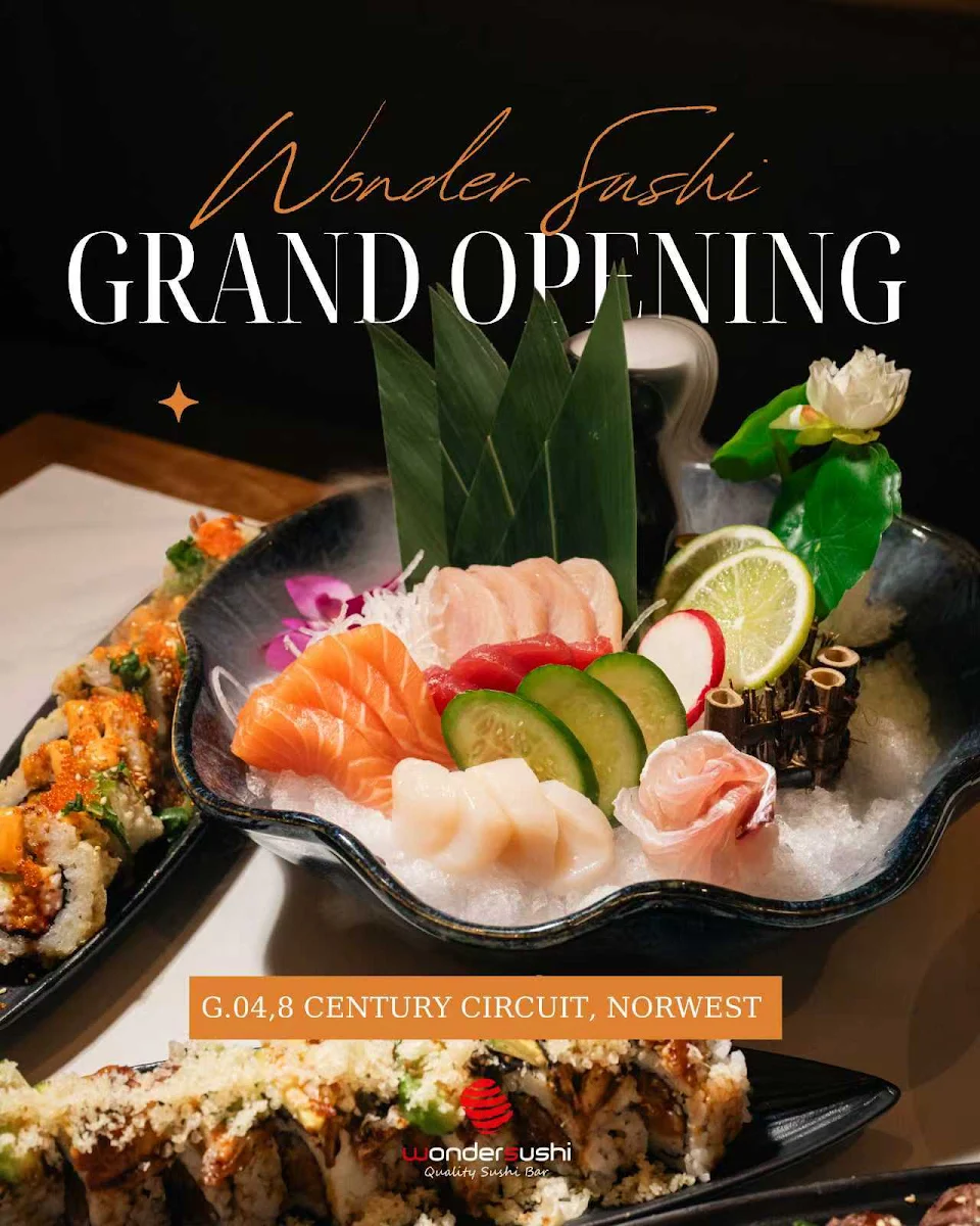 Menu, Wonder Sushi