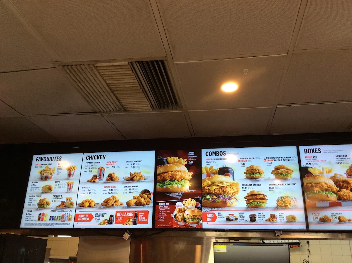 Menu, KFC Vermont