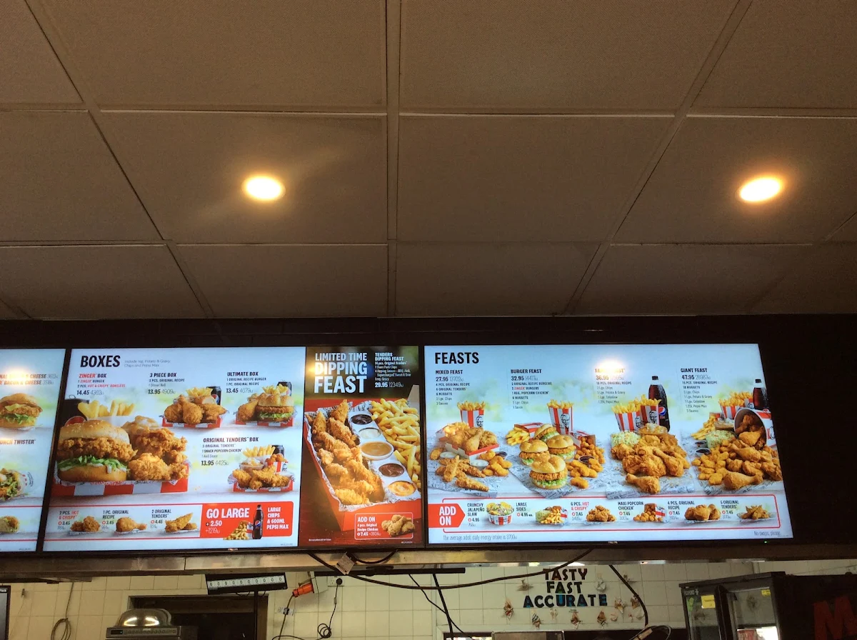 Menu, KFC Vermont