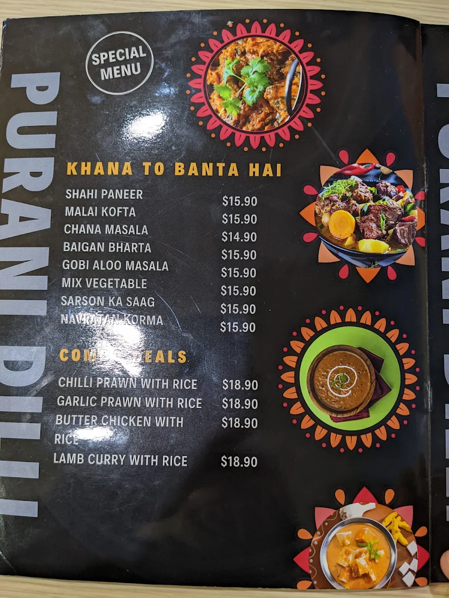 Menu, Purani Dilli Style