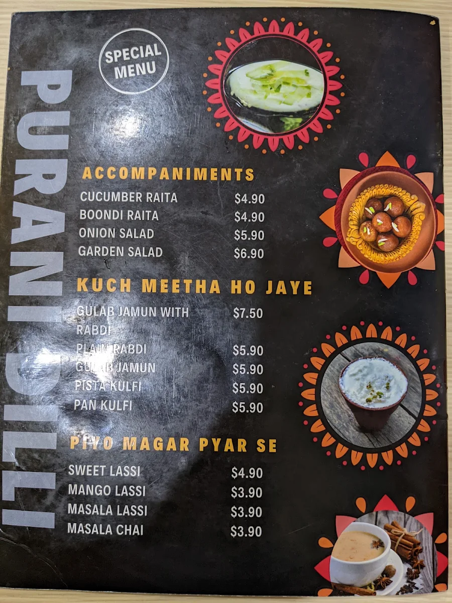 Menu, Purani Dilli Style