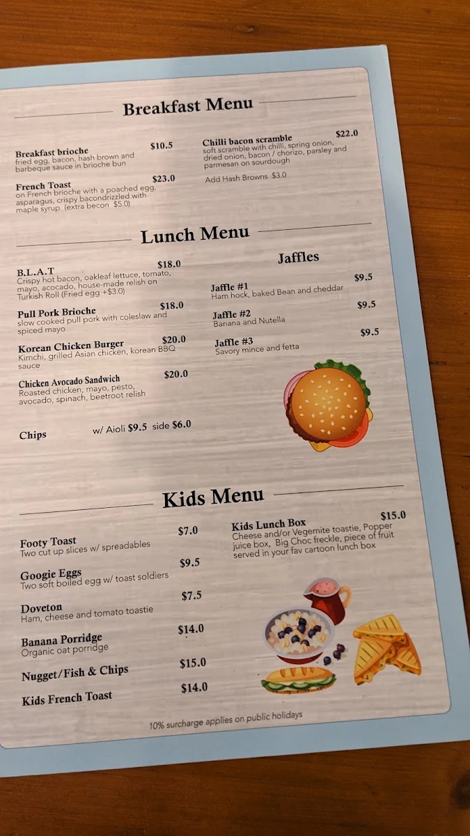 Menu, Cowderoys Dairy