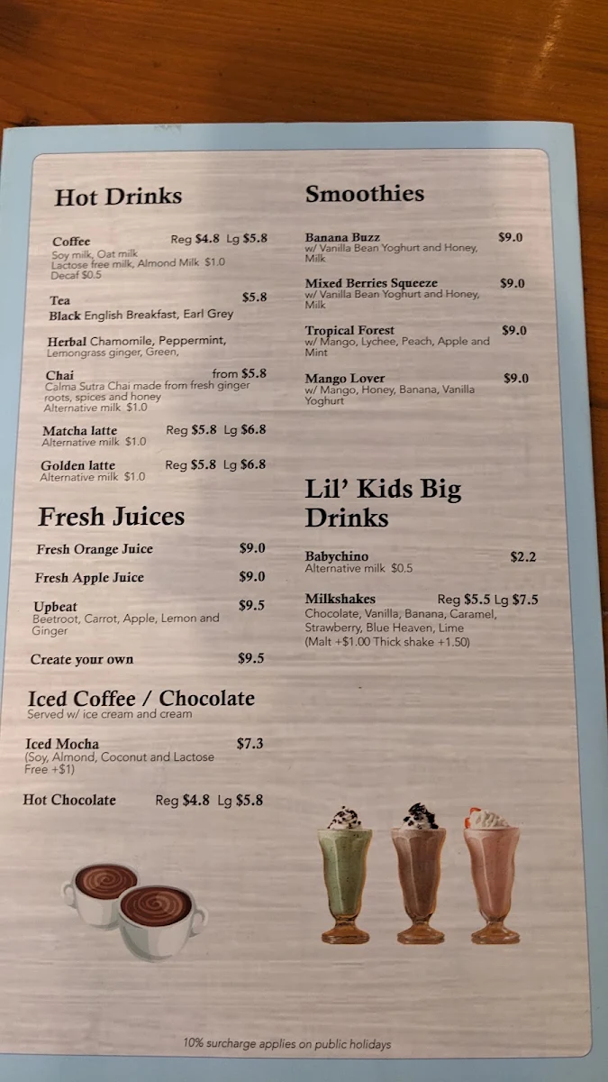 Menu, Cowderoys Dairy