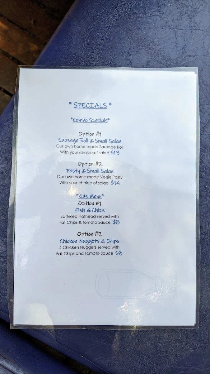 Menu, Cowderoys Dairy