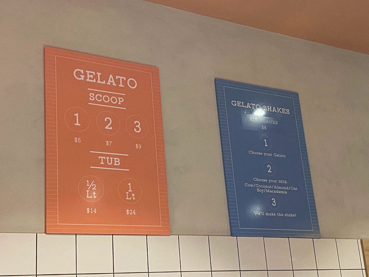 Menu, Happy Eats Gelato