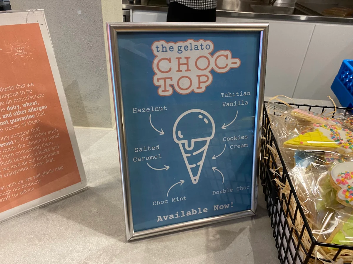 Menu, Happy Eats Gelato