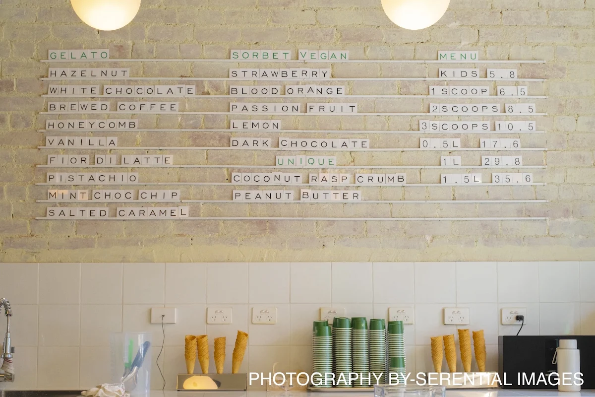 Menu, L'Arte Della Gelato