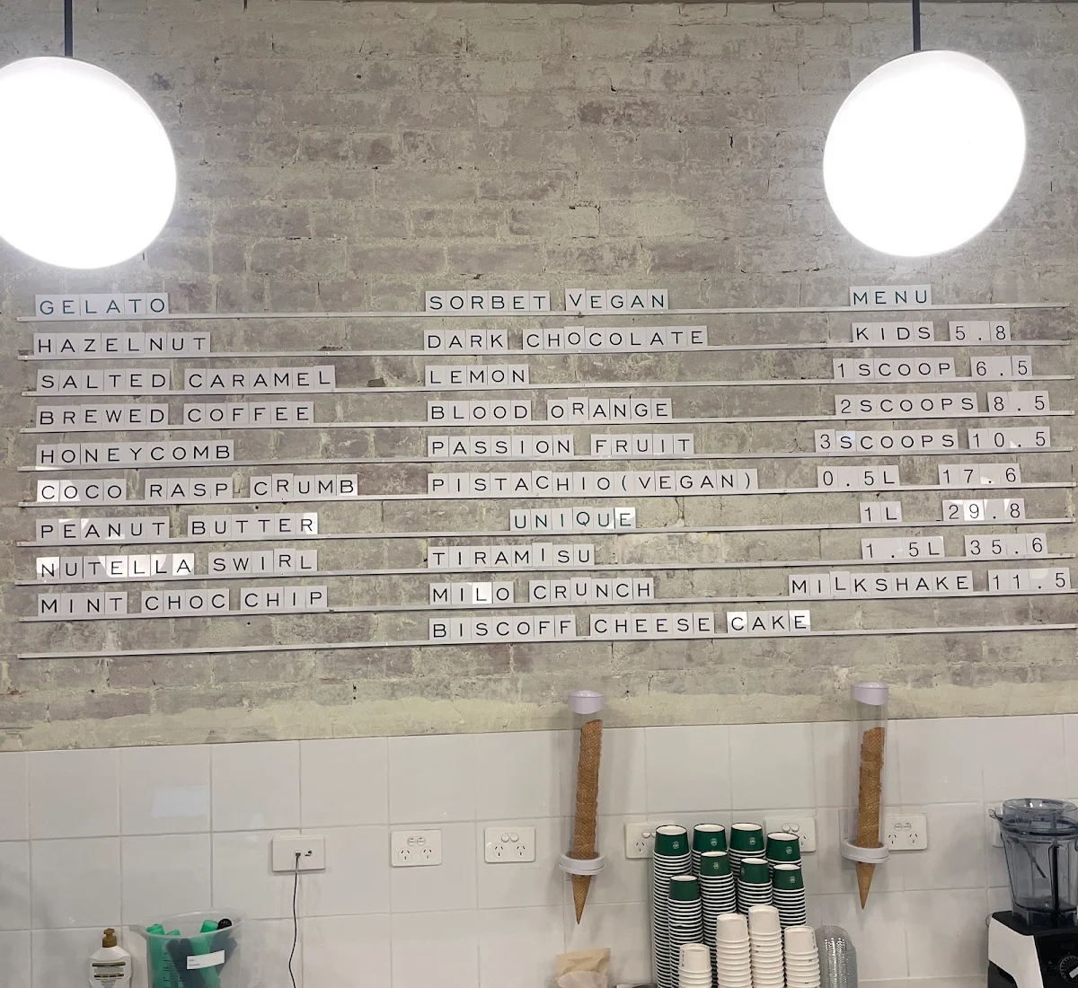 Menu, L'Arte Della Gelato