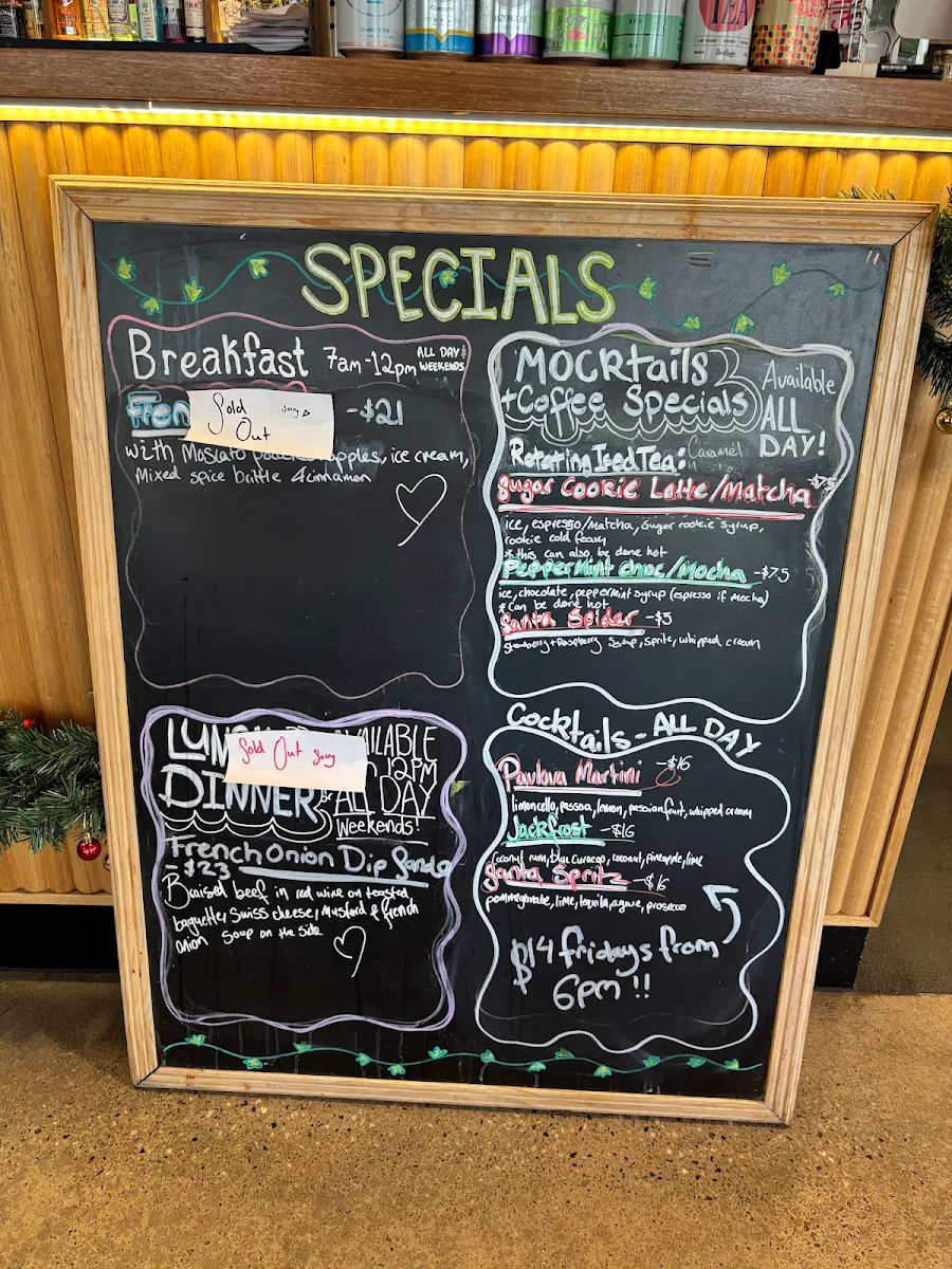 Menu, The Irvine Cafe & Bar