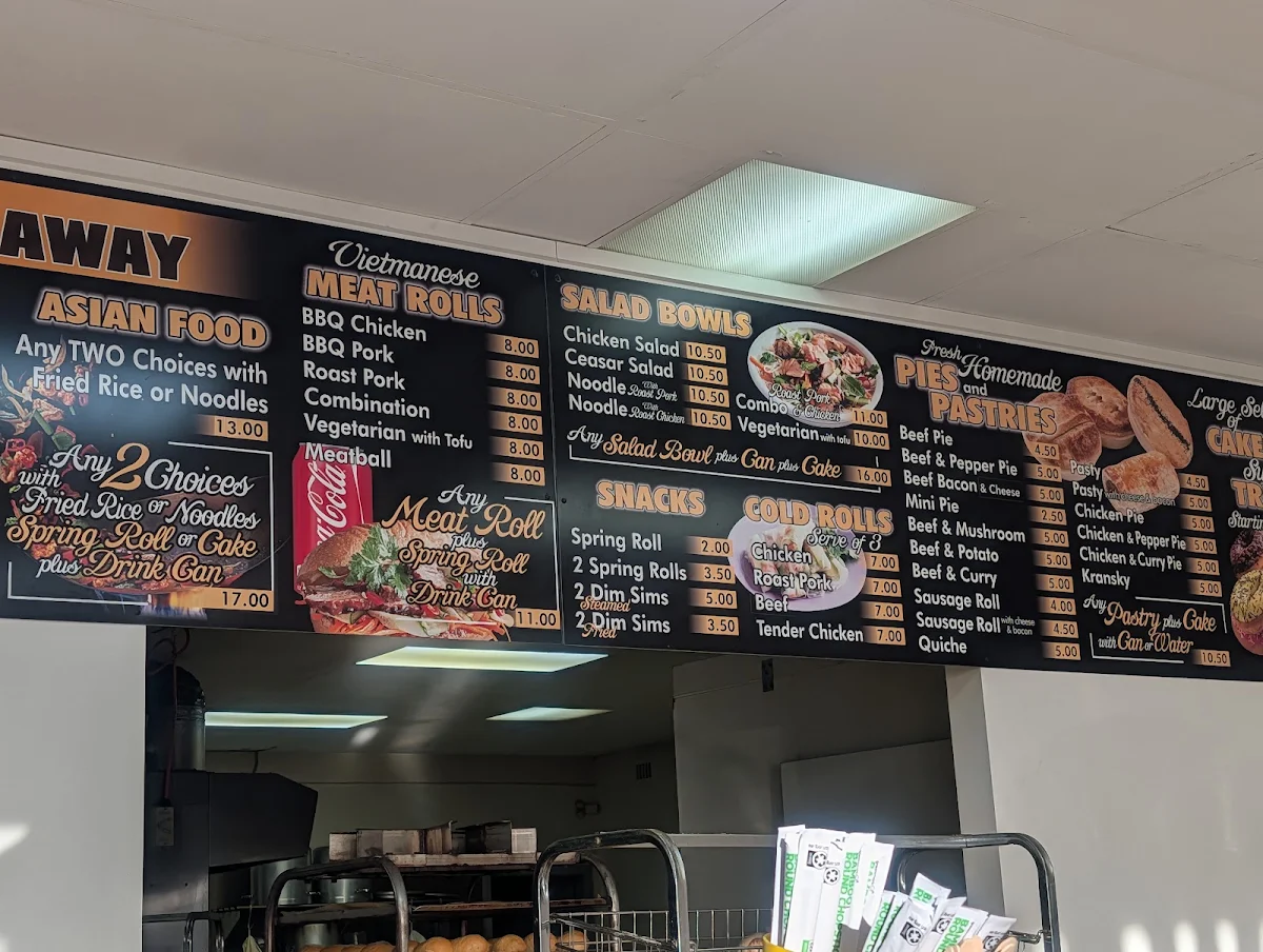 Menu, Royal Park Bakery & Takeaway