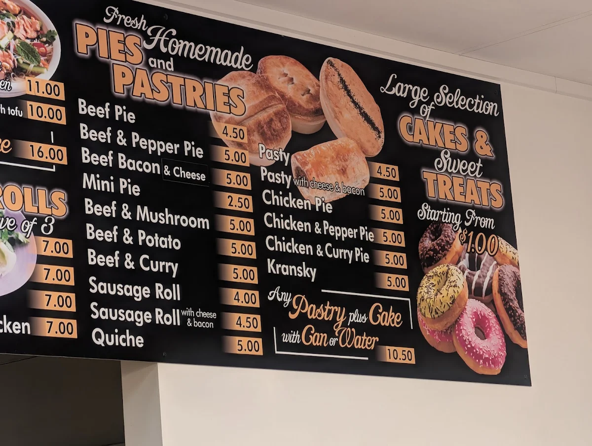 Menu, Royal Park Bakery & Takeaway