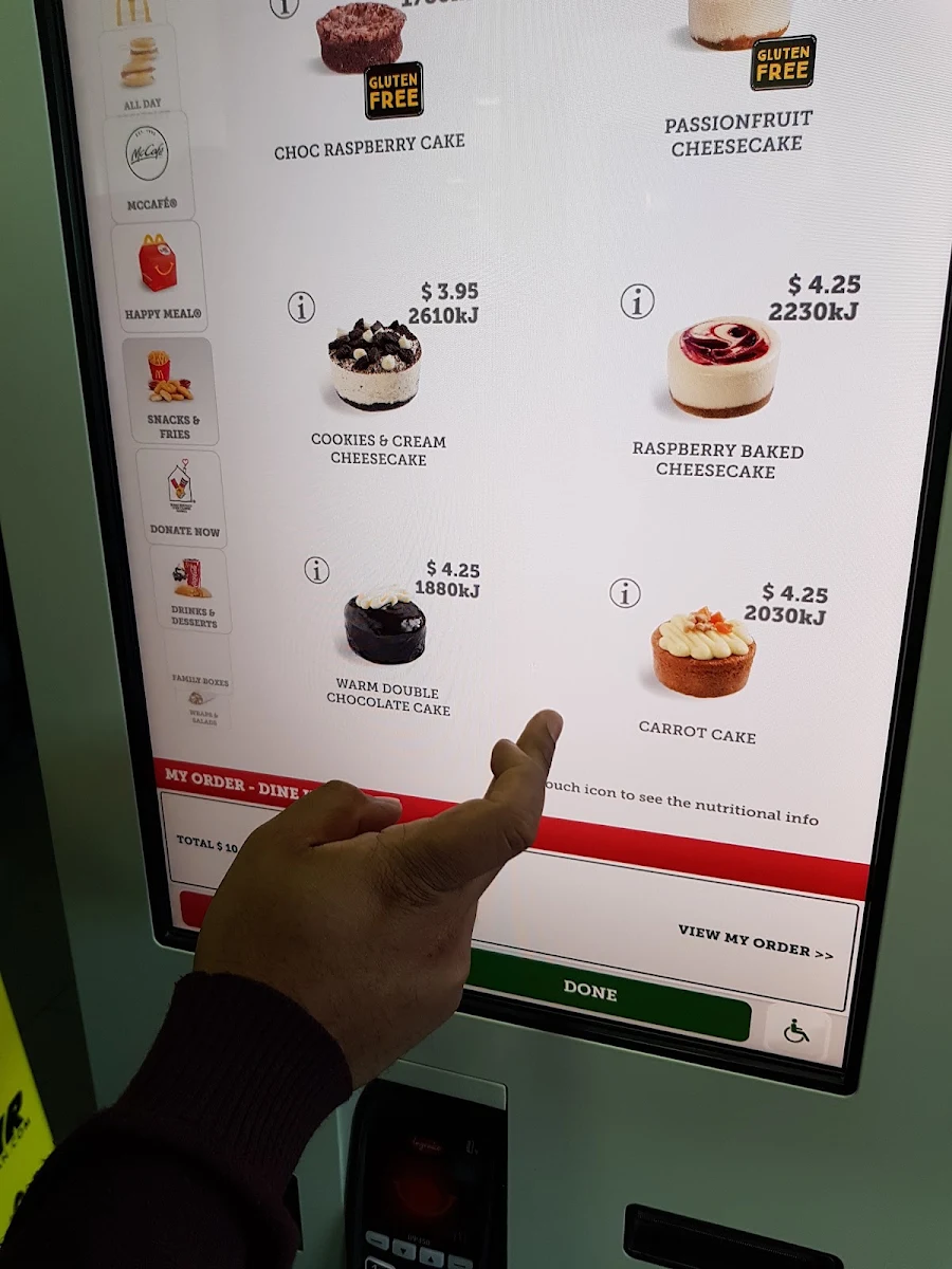 Menu, McDonald's Parkes