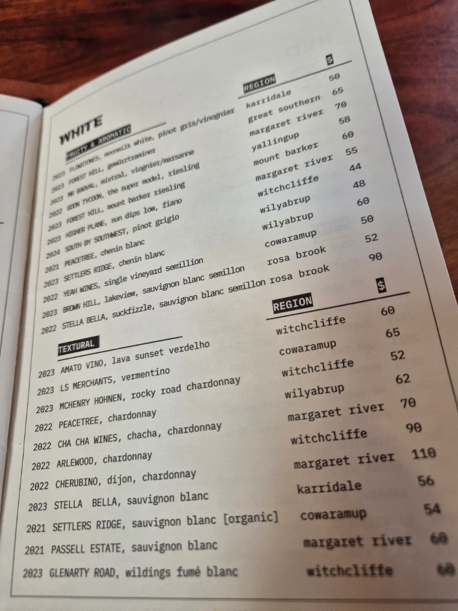 Menu, Dear Darnell's