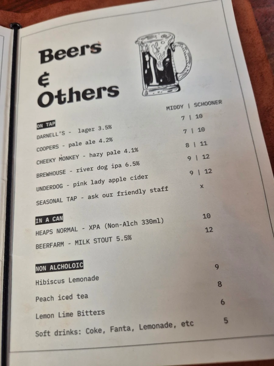 Menu, Dear Darnell's
