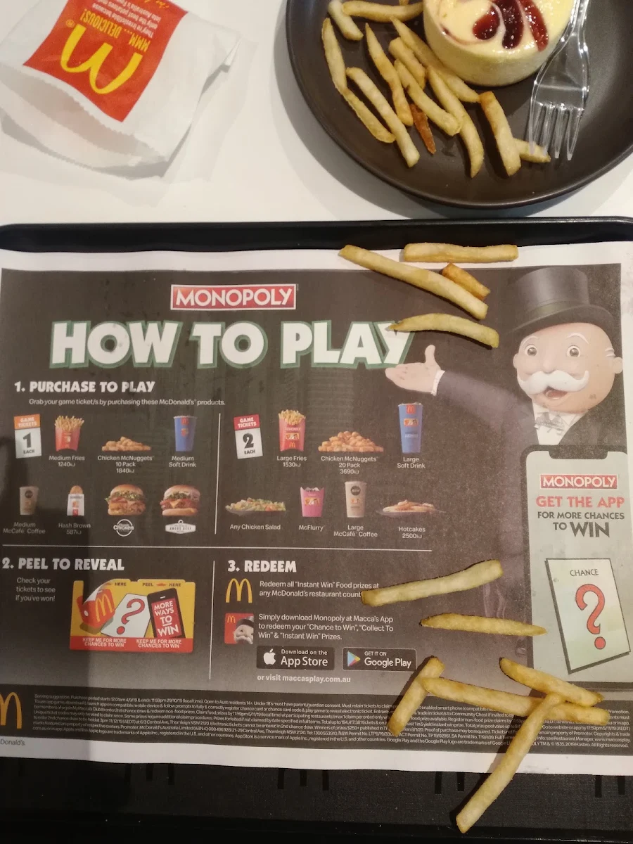 Menu, McDonald's Avondale Heights