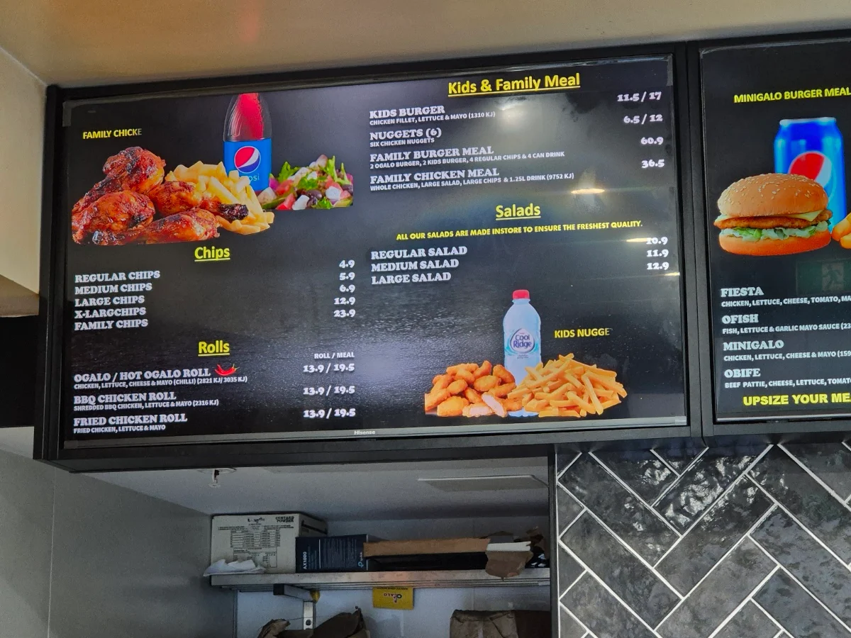 Menu, Ogalo Mascot
