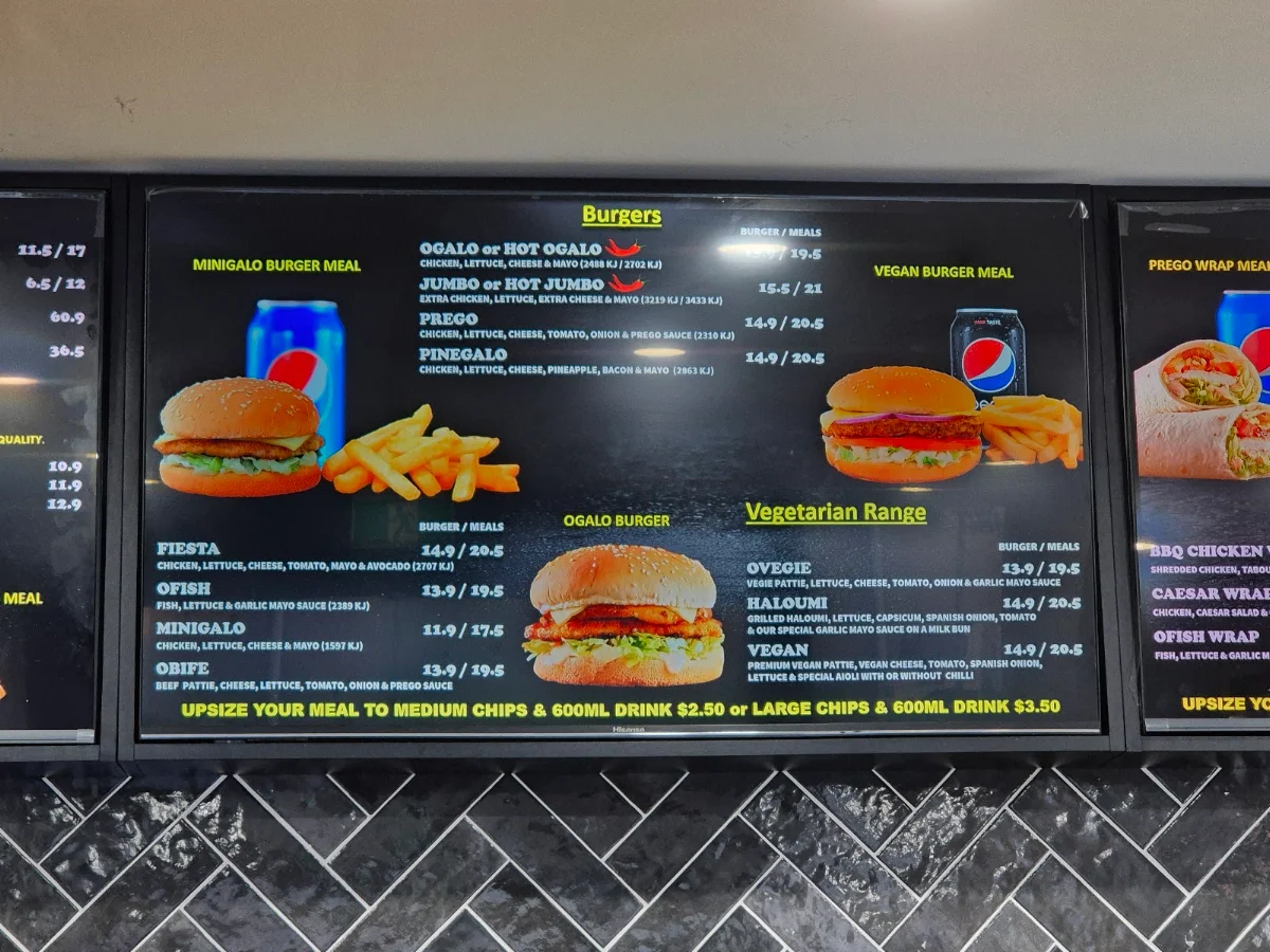 Menu, Ogalo Mascot
