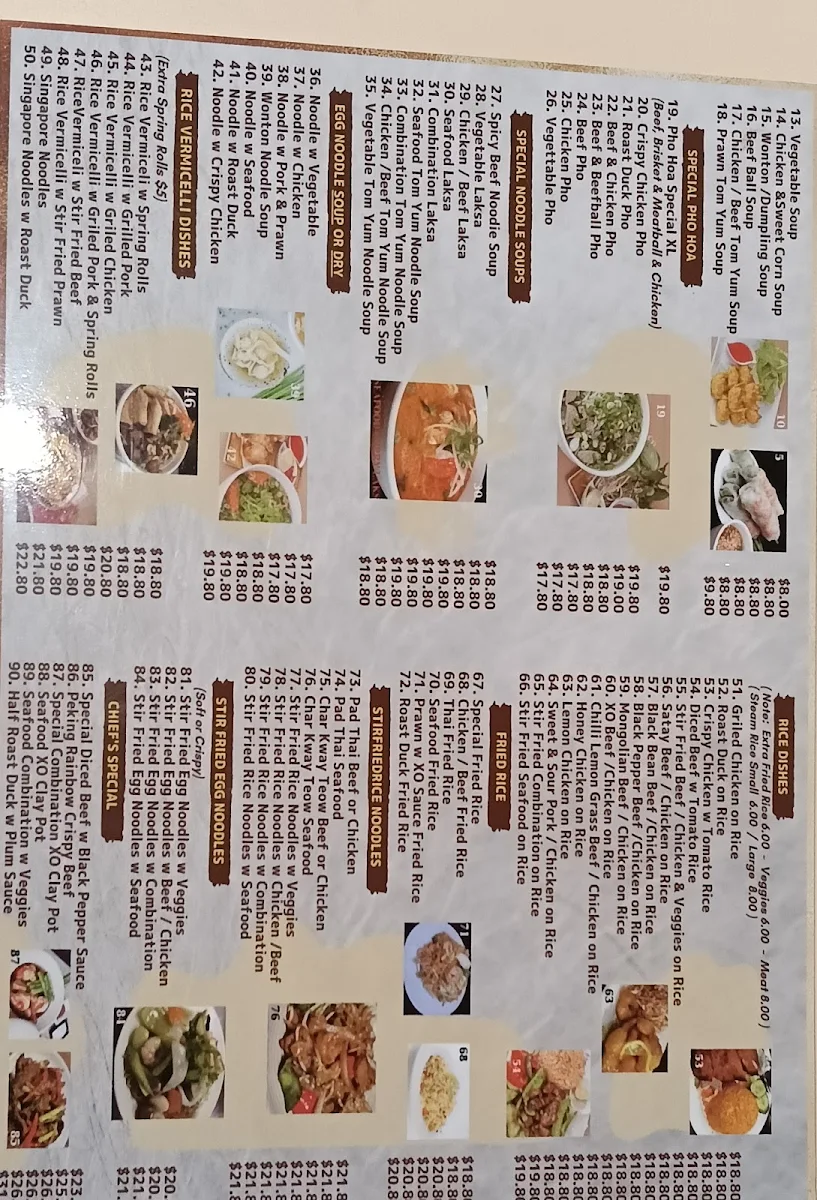 Menu, Pho Hoa 2