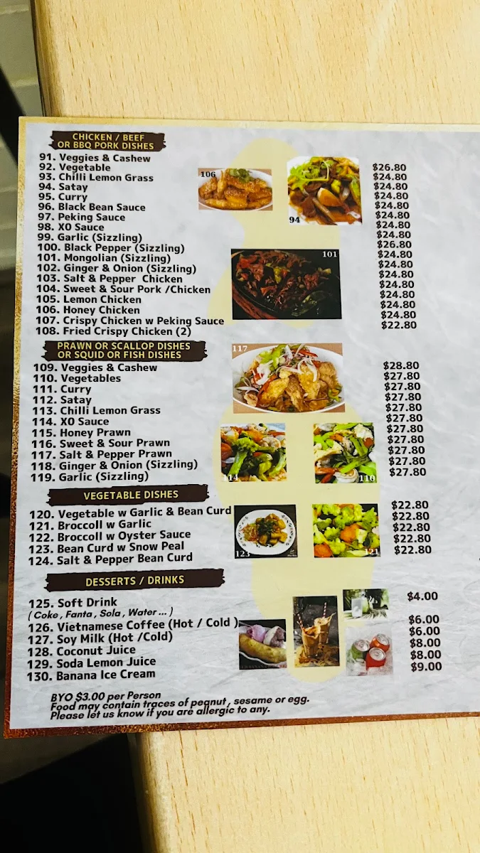 Menu, Pho Hoa 2
