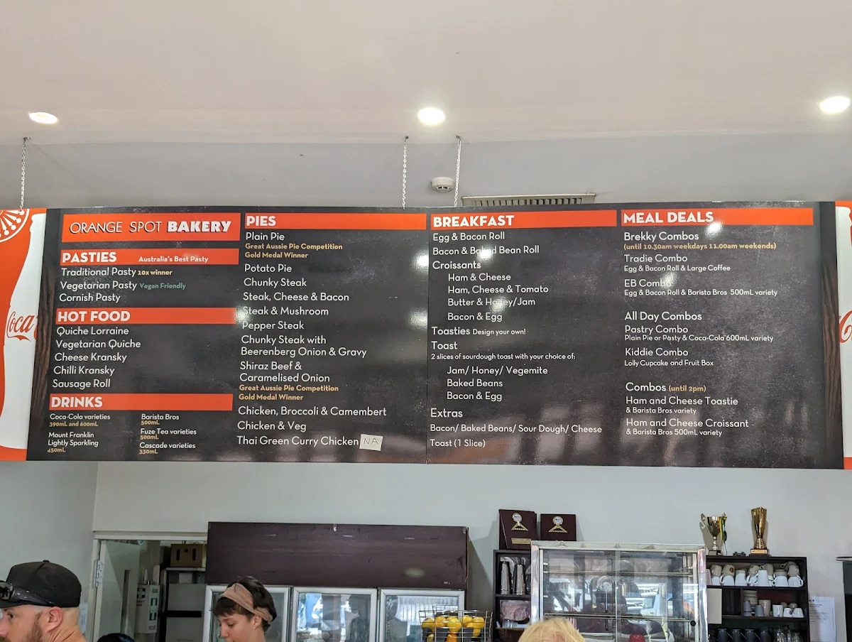 Menu, Orange Spot Bakery