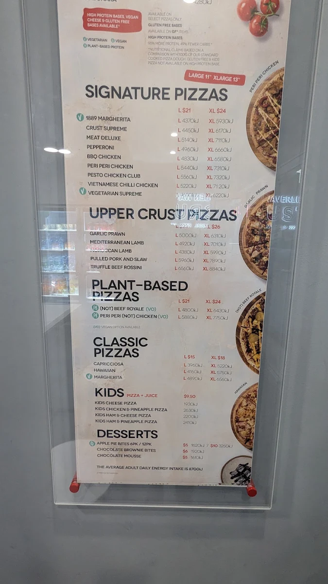 Menu, Crust Pizza Glen Waverley