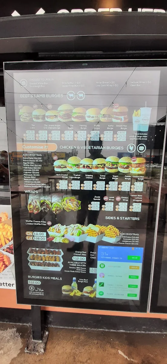 Menu, Burgies - Hoppers Crossing