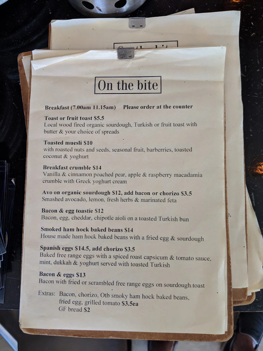 Menu, On The Bite