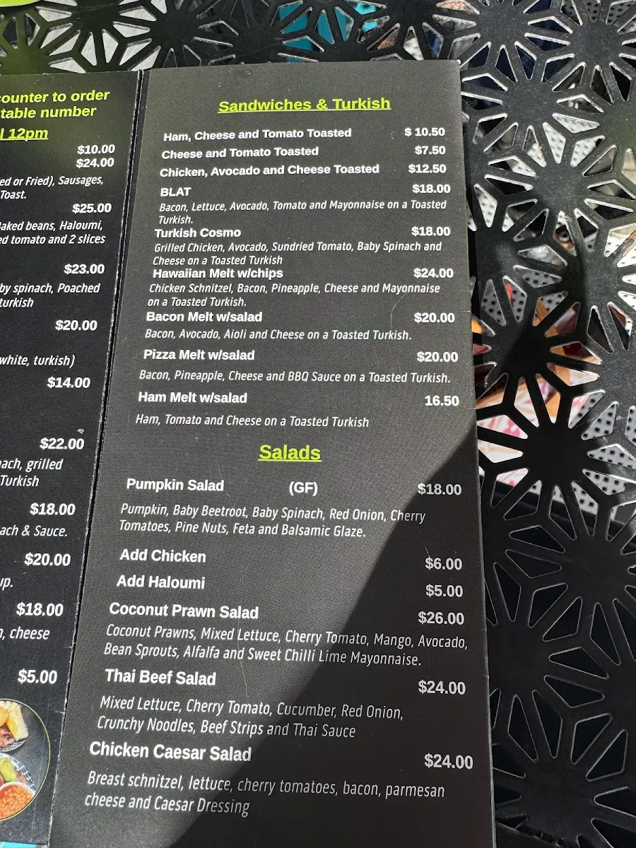 Menu, Passionate Palate