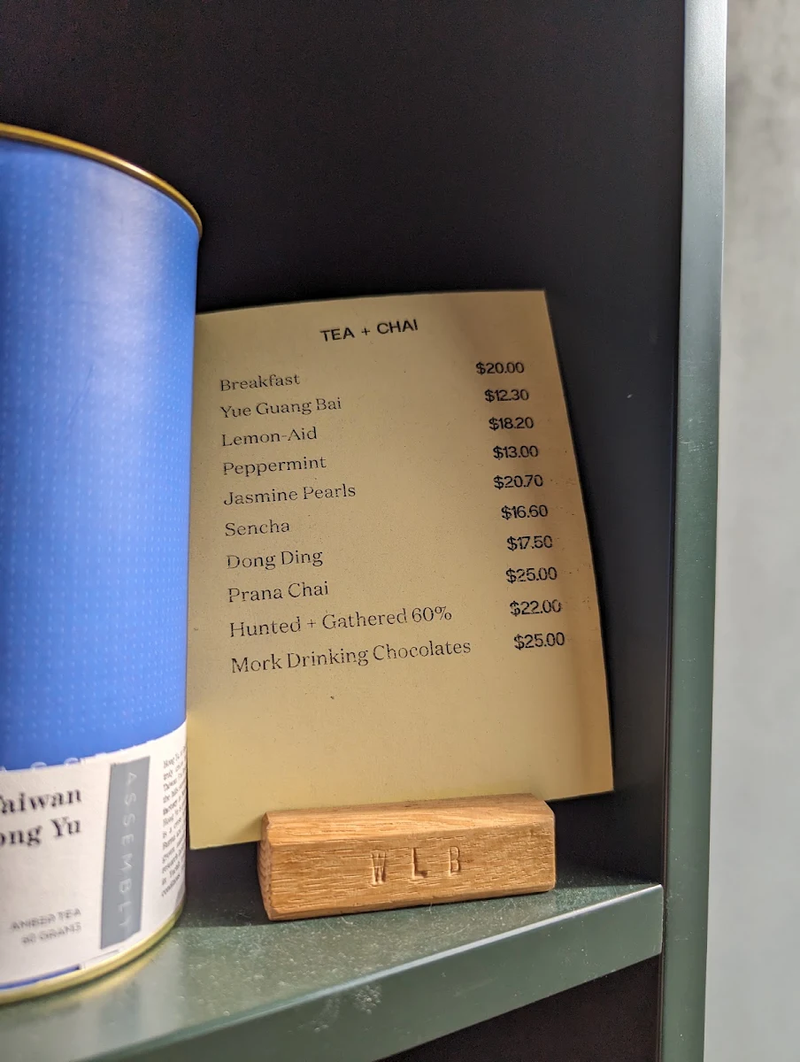 Menu, Wild Life Bakery