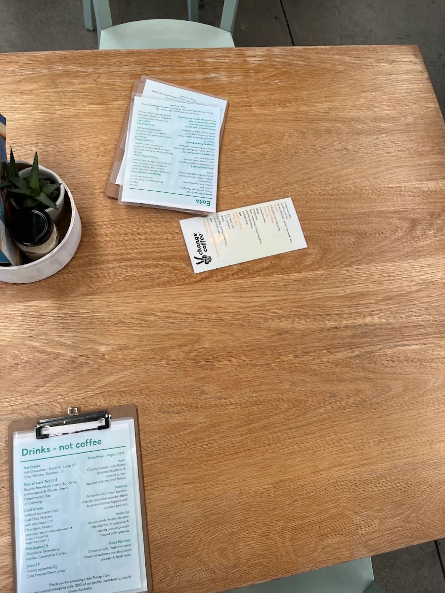Menu, Little Things Cafe (Blackburn)