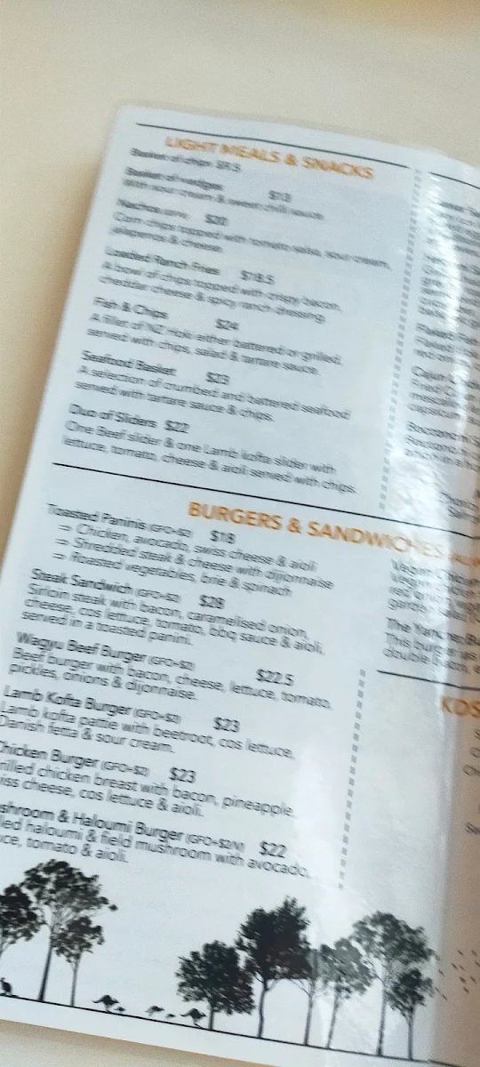 Menu, Yanchep Inn