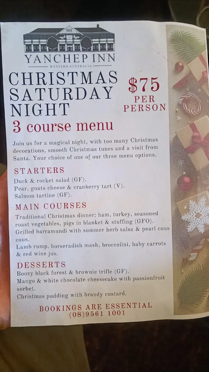 Menu, Yanchep Inn