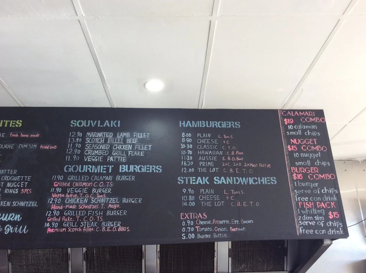 Menu, FISHRAGE Blackburn (best fish & chips)