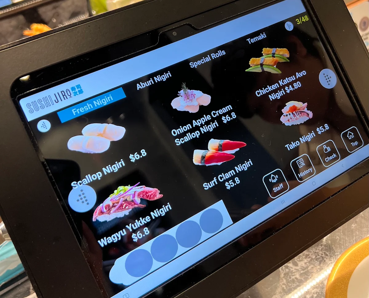 Menu, Sushi Jiro Carousel