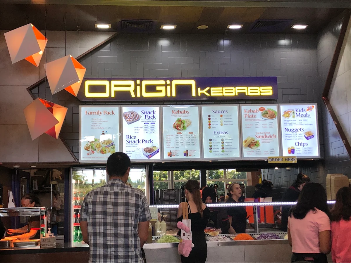 Menu, Origin Kebabs Springfield