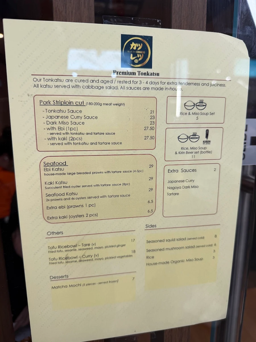 Menu, Katsuretsu Co