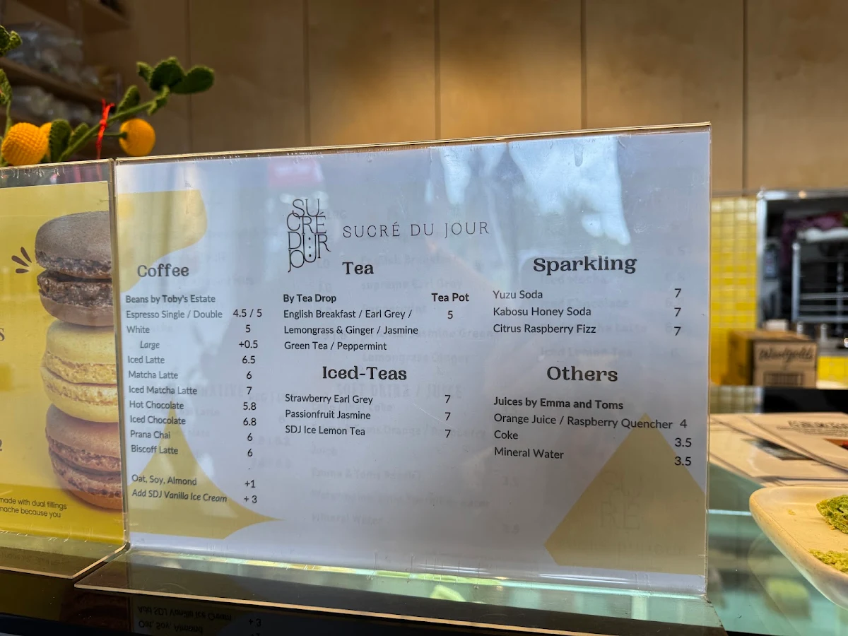 Menu, Sucre Du Jour