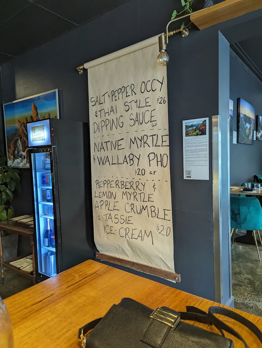 Menu, South Wine Bar