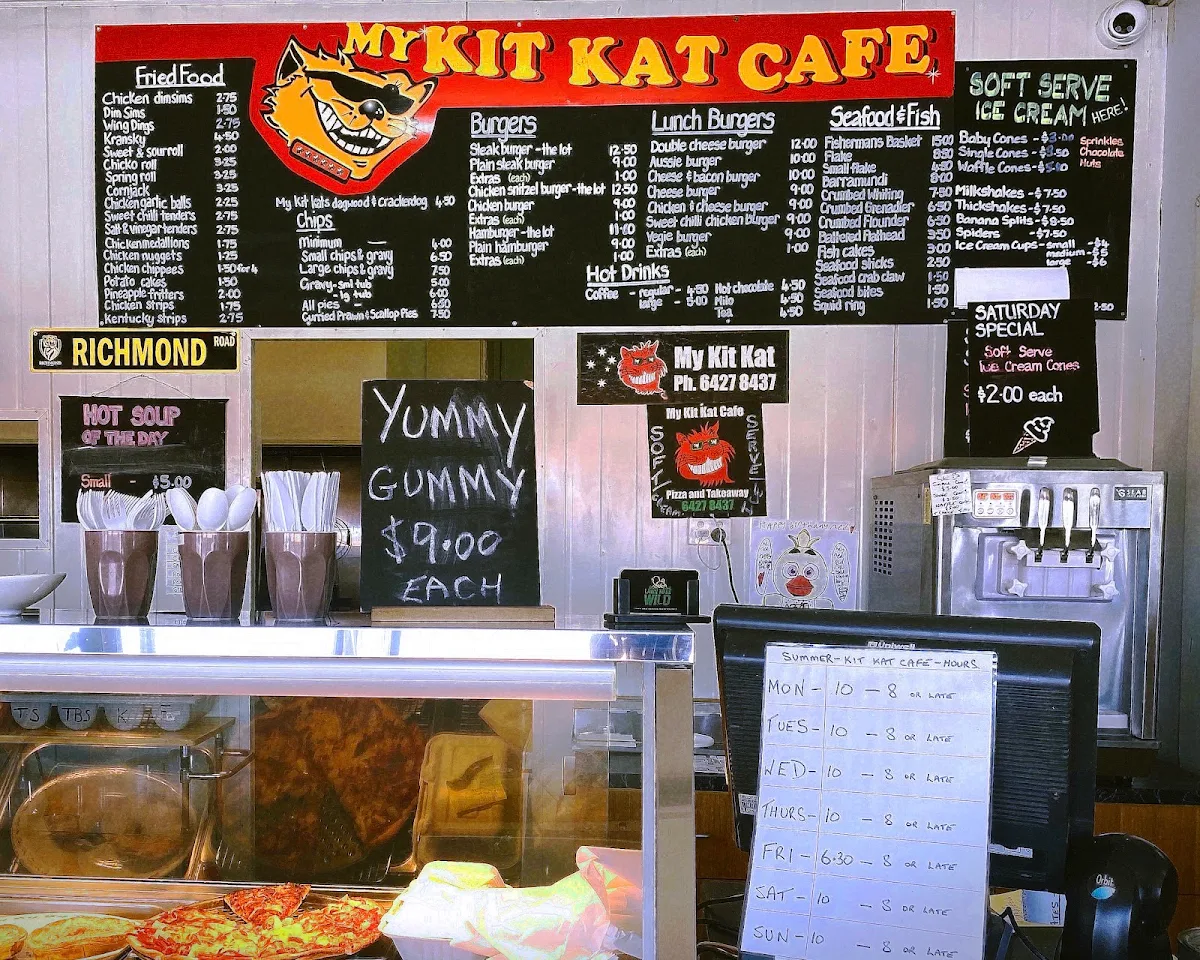 Menu, My Kit Kat Cafe & Pizza and Takeaway