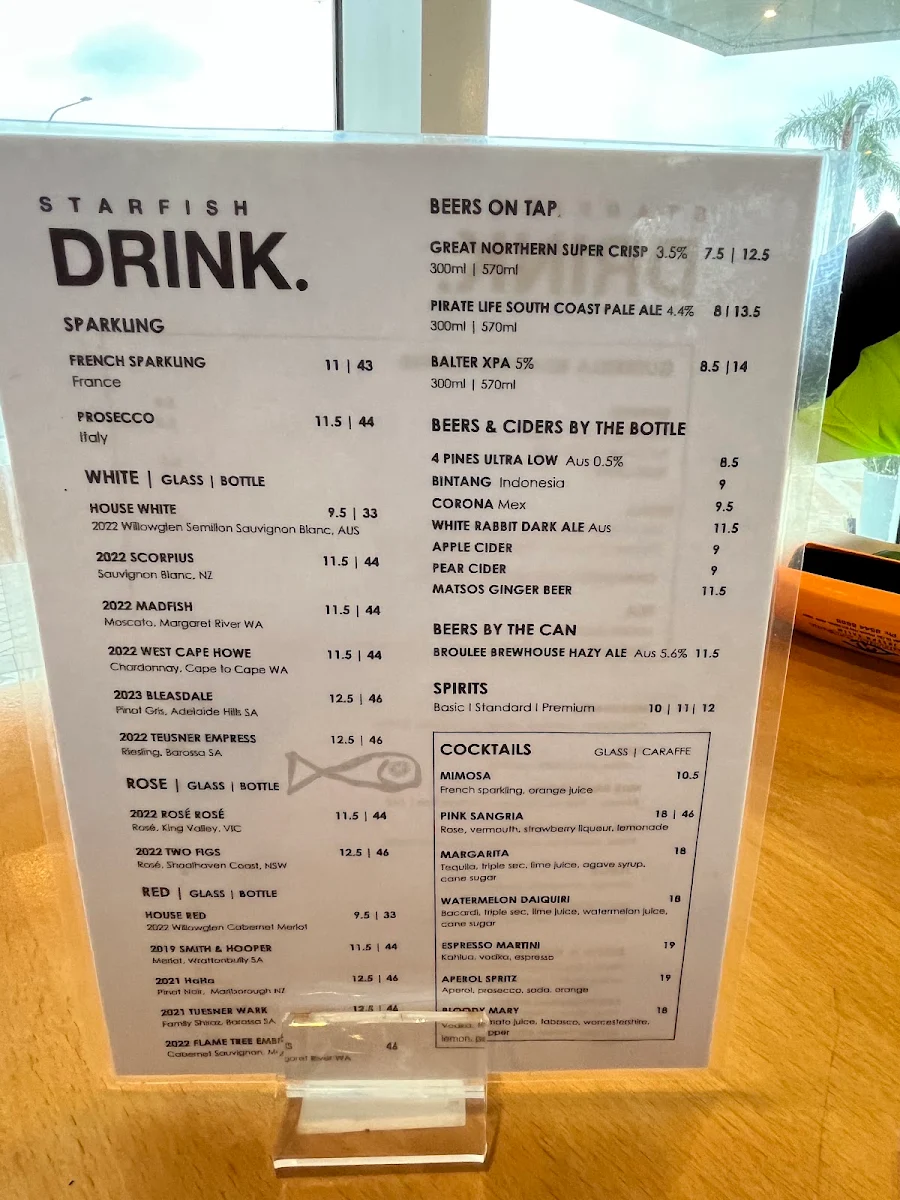 Menu, Starfish
