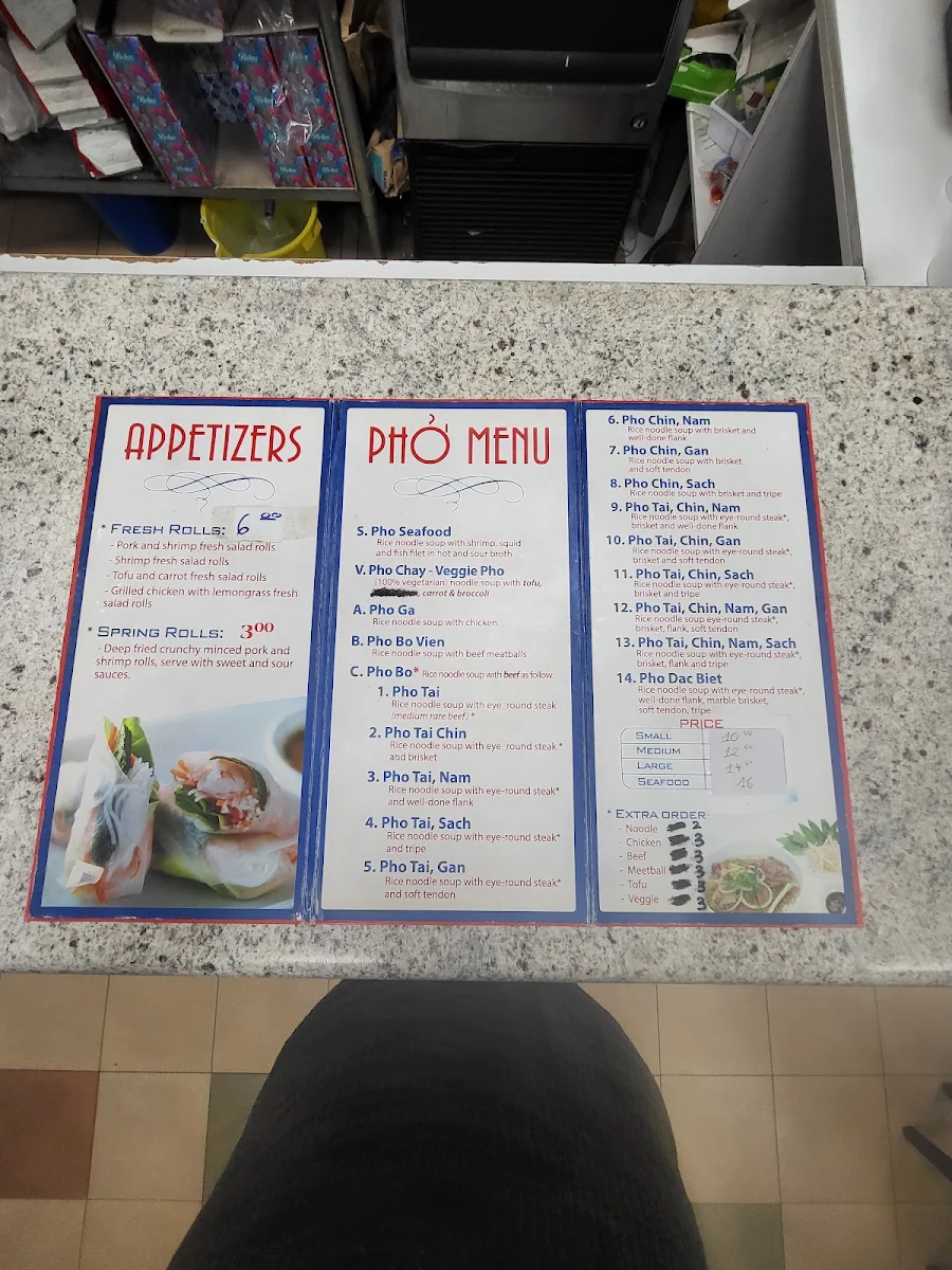Menu, Pho Van