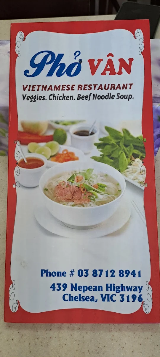 Menu, Pho Van